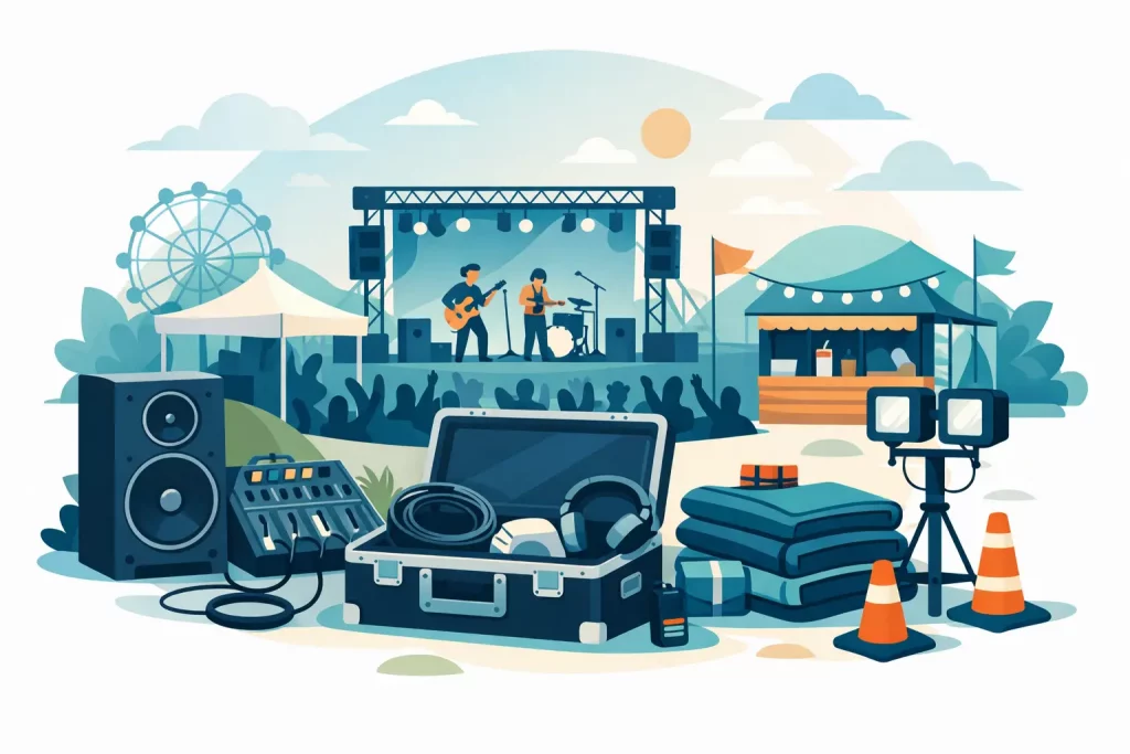 Wichtige Ausstattung für kleine Festivals